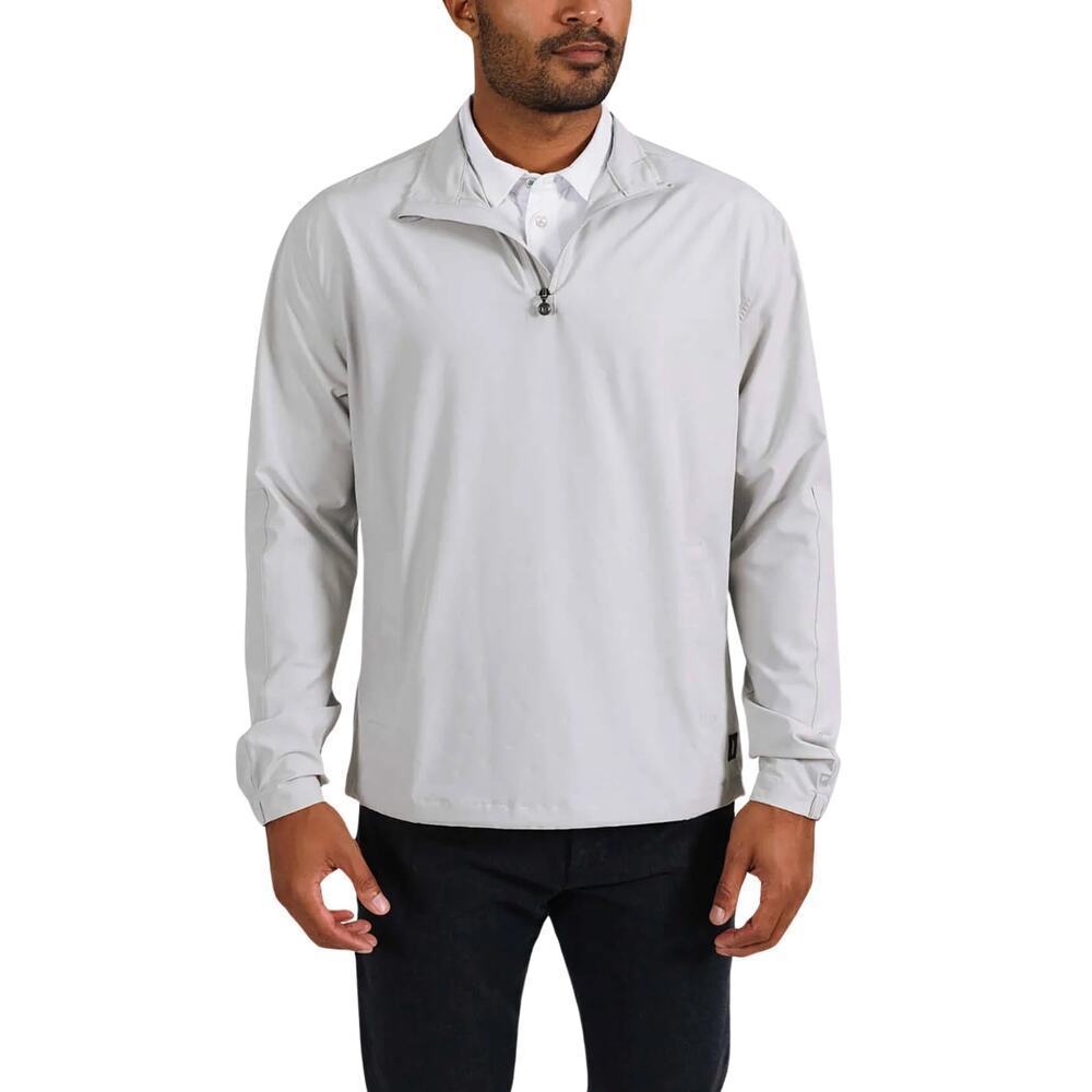 LINKSOUL Mens Stormer Quarter-Zip Windbreaker Light Gray Size L EUC